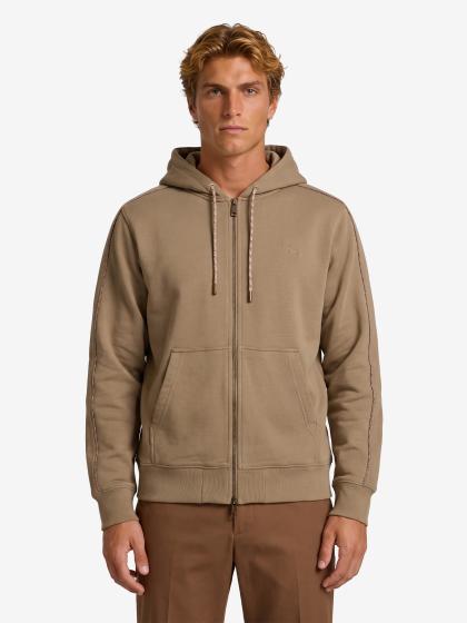 Felpa in cotone con cappuccio marrone Finch
