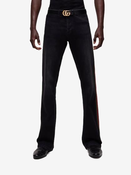 Pantalone slim in denim di cotone Web