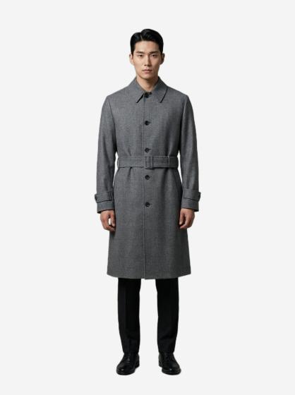 Cappotto monopetto in lana vergine