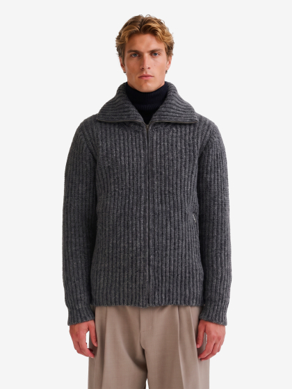 Giacca a coste con zip antracite