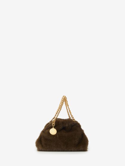 Borsa Falabella mini con coulisse faux fur