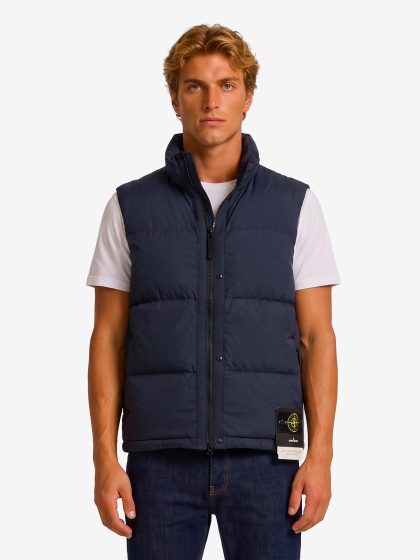 Gilet imbottito in nylon blu navy