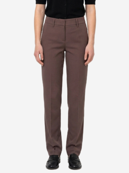Pantalone in tela stretch caffè