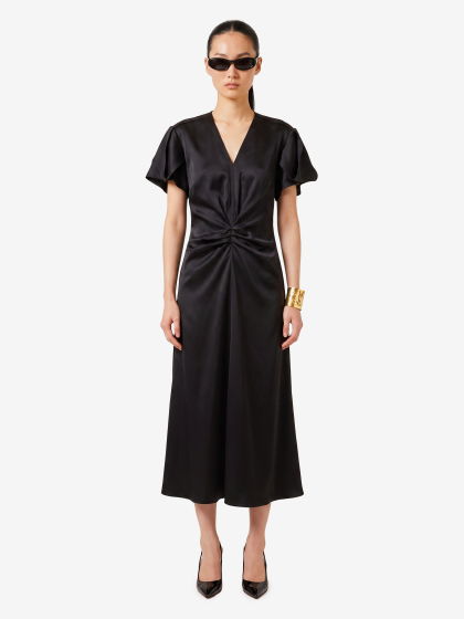 Abito midi con drappeggio