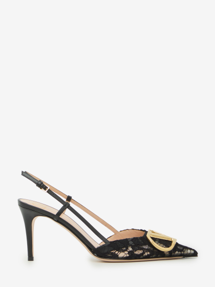 Décolleté slingback VLogo Signature in pizzo