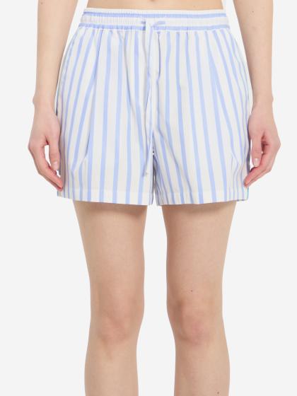 Shorts in popeline a righe