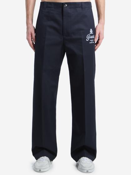 Pantalone in twill di cotone con stampa
